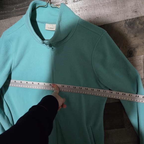 L.L.Bean Turquoise Feather Fleece Full Zip Jacket - Picture 6 of 6
